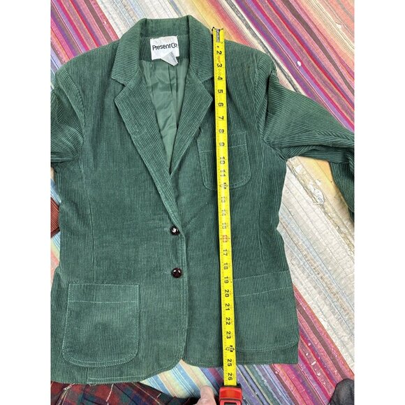 Vintage 80s plaid pleated outfit Corduroy jacket set 3pc Matching Set Sz 9 26” W - Picture 10 of 16